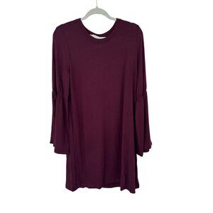 Loft Outlet Lounge Burgundy dress Tunic  Size Large Rayon knit new $69